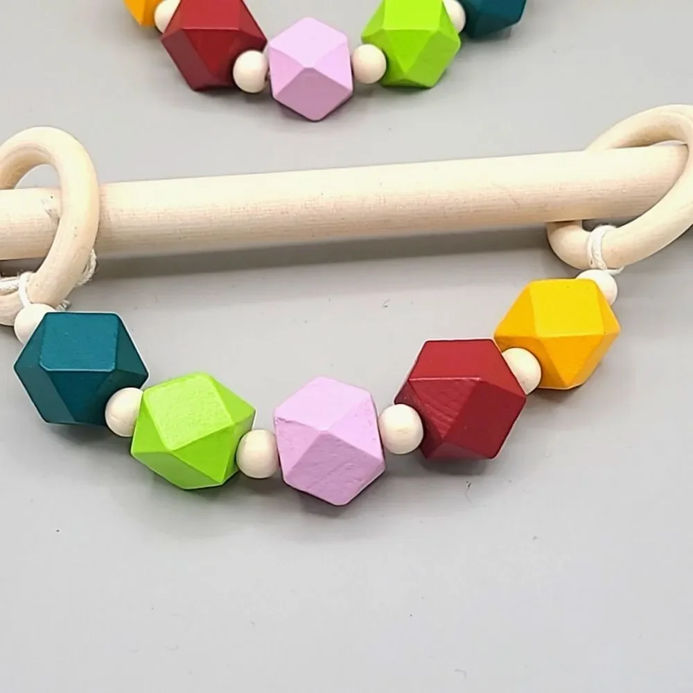 Bohemian Wood Bead Jute Cord Curtain Tiebacks, Set of 2, NWOT